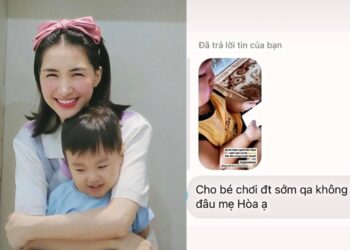 Hoà Minzy đáp trả khi bị nhắc nhở cho con chơi điện thoại nhiều không tốt