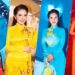 Hoa hậu Lê Thanh Thúy khoe sắc với áo dài rực rỡ
