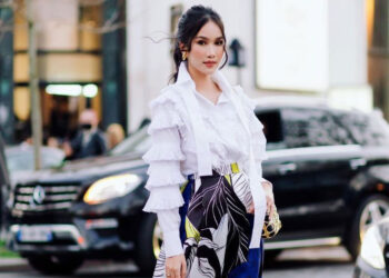 Lương Thùy Linh diện “cây đen”, Á hậu Phương Anh chọn tone sặc sỡ, được săn đón tại Elie Saab Show