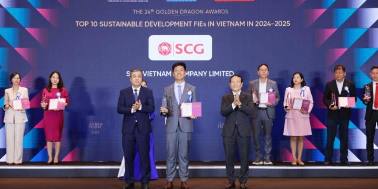 SCG được vinh danh Top 10 Doanh nghiệp FDI phát triển bền vững tại Giải thưởng Rồng Vàng 2024–2025